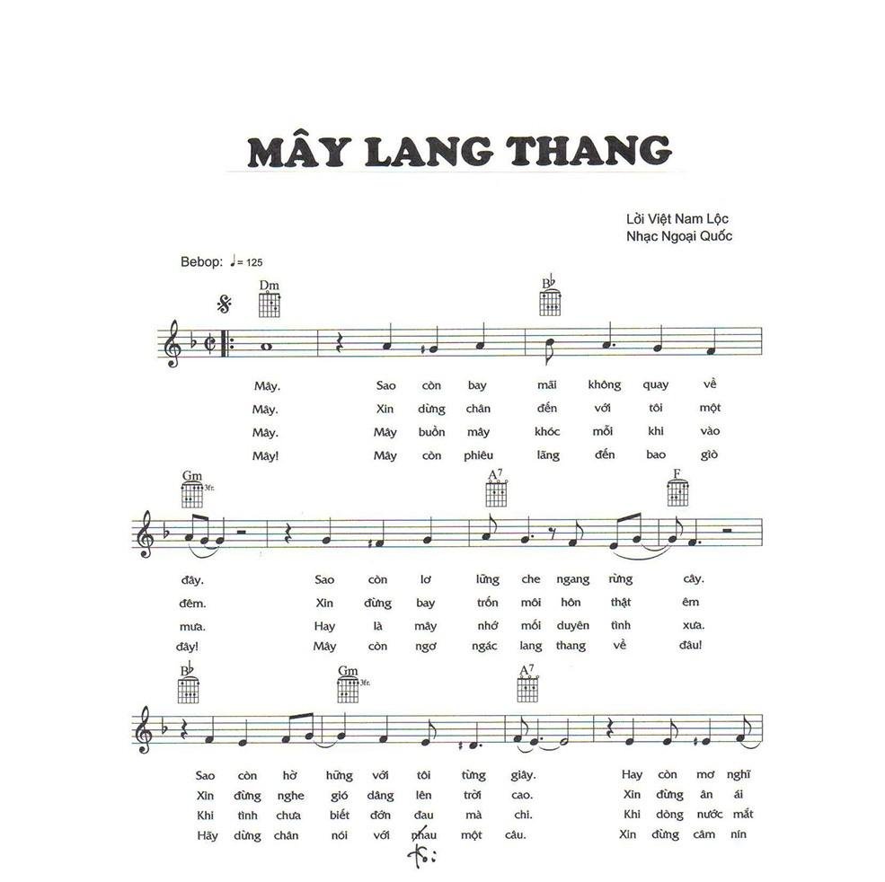 Sheet nhạc Mây Lang Thang